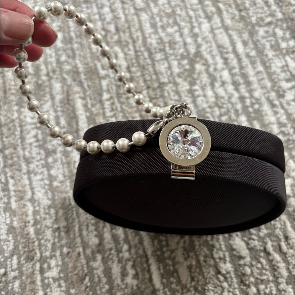 RODO Elegant Pearl and Crystal Evening Wristlet Clutch Bag